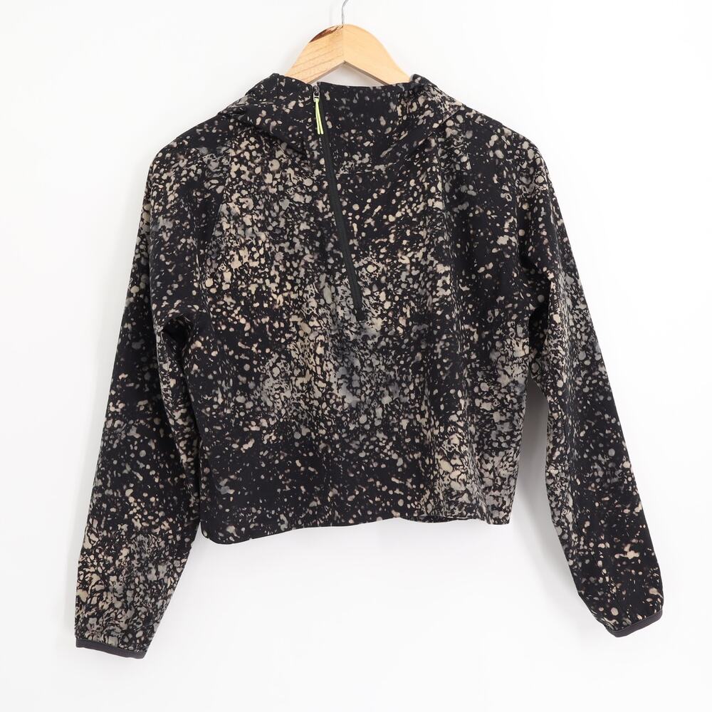 Lululemon Women's Sz S Revera 1/2 Zip Lululemon Lab Planet Surface Black Granite
